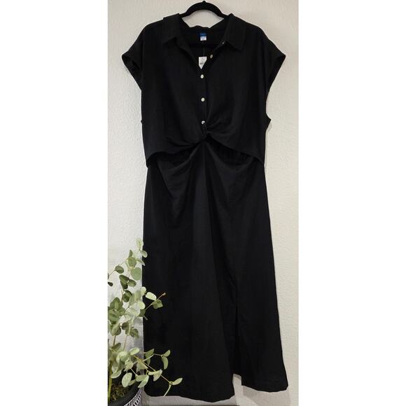 Old Navy Black Cutout Midi Dress XXL NWT – Coastal Chic Trend - Picture 1 of 8